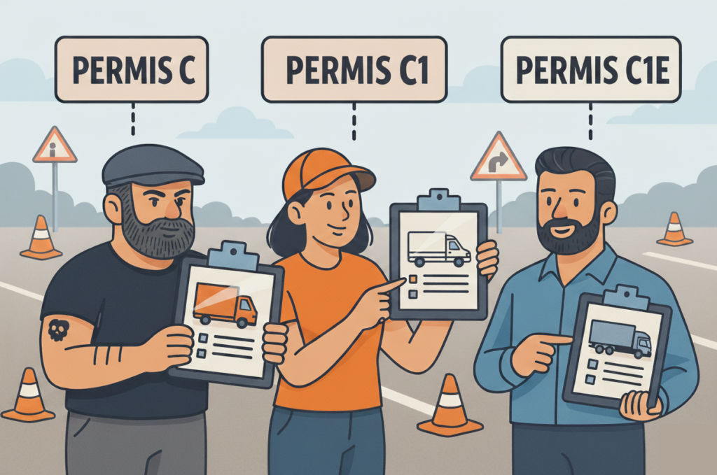 Examen pratique des permis poids lourds : C, C1 et C1E